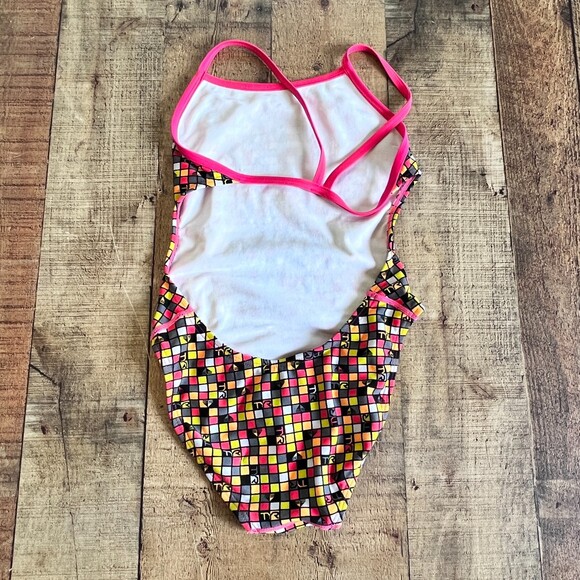 TYR Check Pink One Piece Swimsuit Multicolor Durafast Size 30/XS - Picture 5 of 8